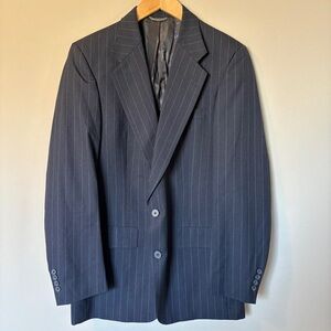 Dior Classic Navy Blue Mini Pinstripe Men's Blazer Size 40L
